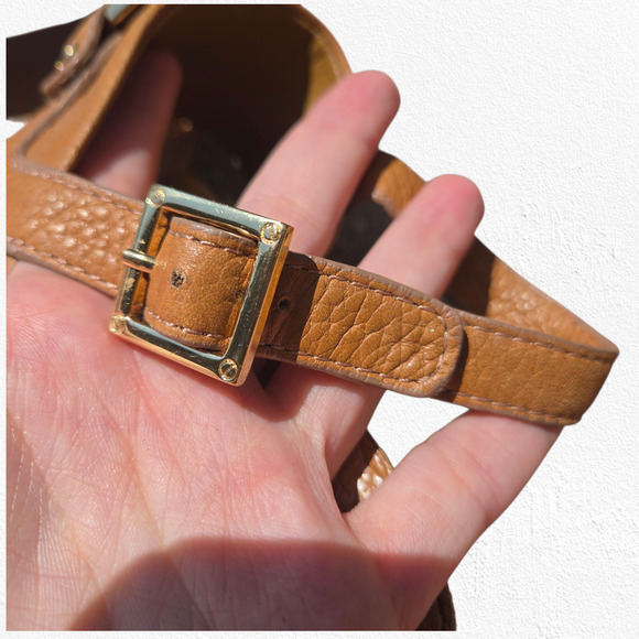 Tory Burch Tan Leather Miller Wedge Sandals Logo Slingback Heels Size 10.5M - Picture 9 of 15